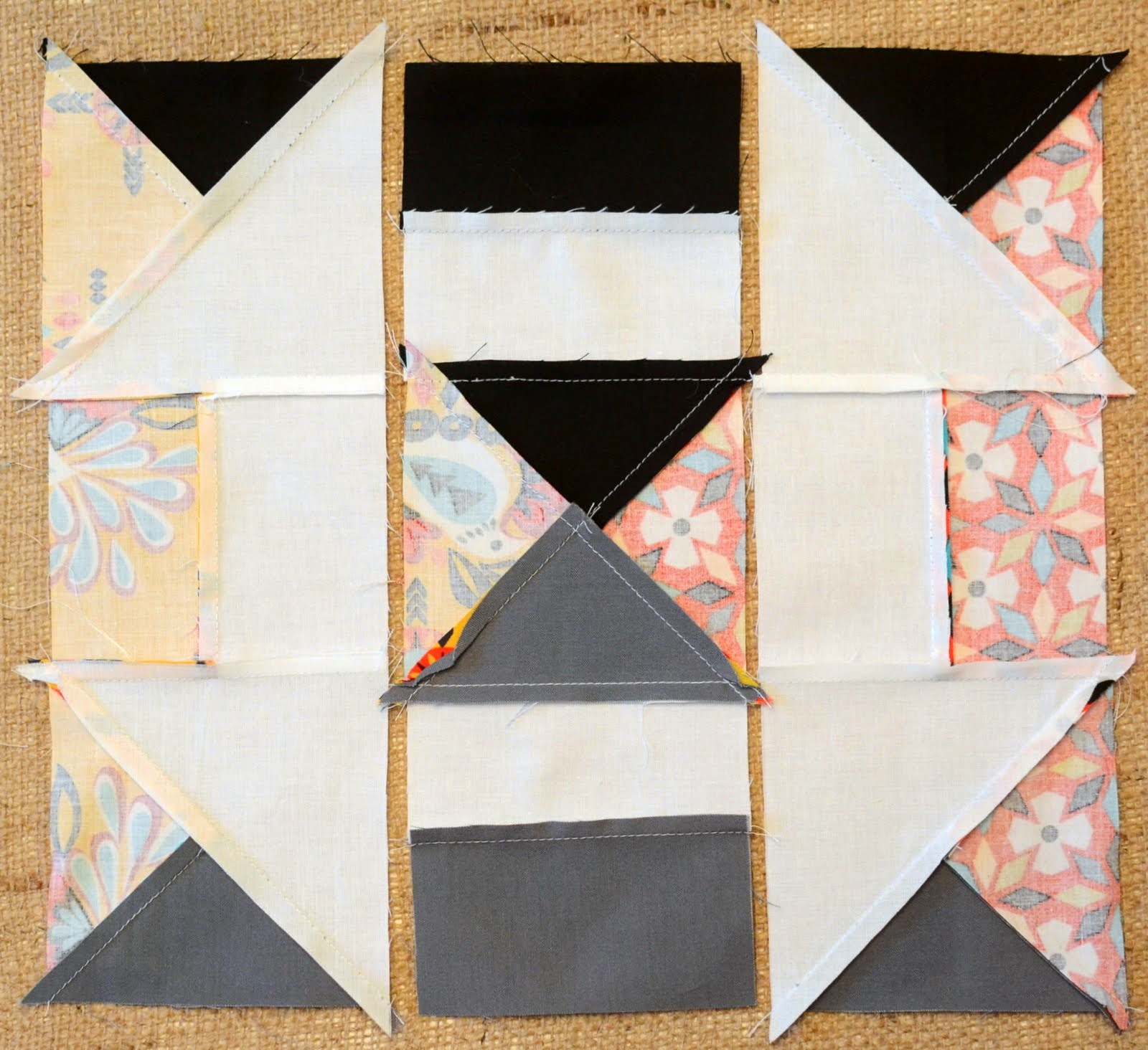 Blue Susan makes Bejewled Churn Dash Quilt Block Tutorial