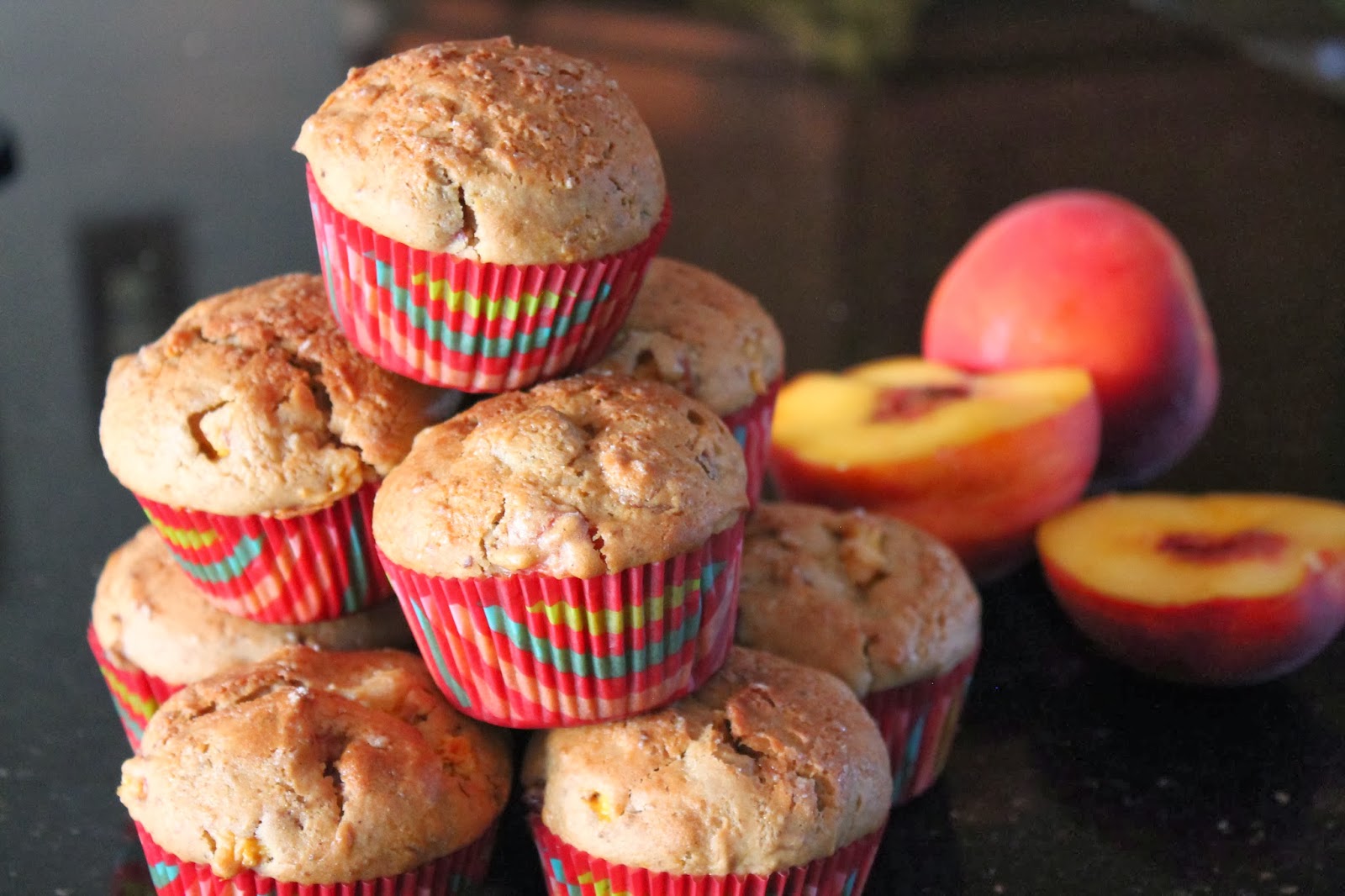 Sumee's Culinary Bites Spiced Peach Muffins (Eggless)
