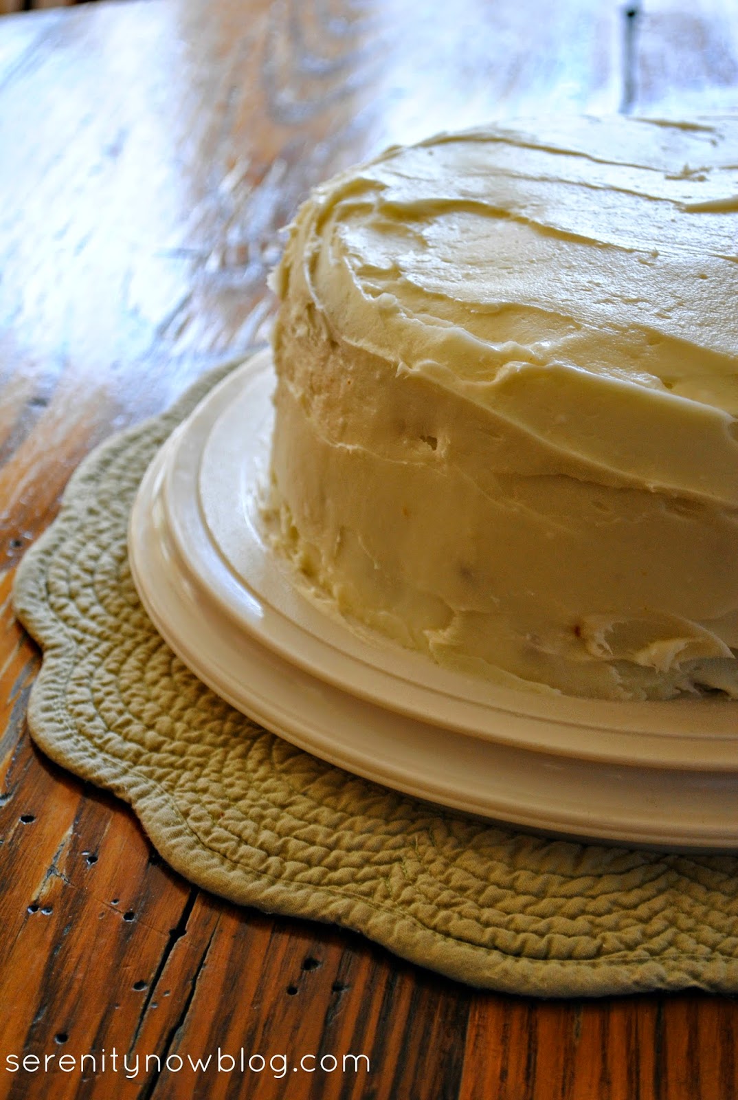 Key Lime Cake with homemade Cream Cheese Frosting, from Serenity Now
