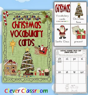 Christmas Vocabulary Cards with Record Sheet  Christmas Vocabulary Cards with Record Sheet