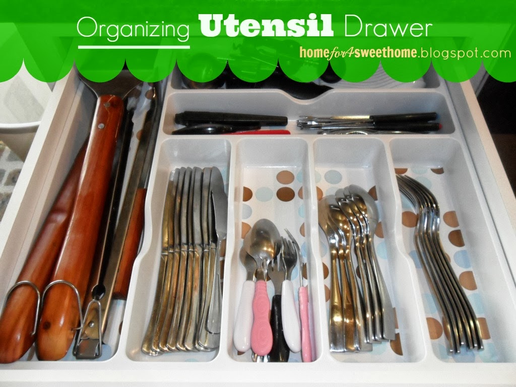 Home For4 Sweet Home {Kitchen Organizing} Utensil Drawer