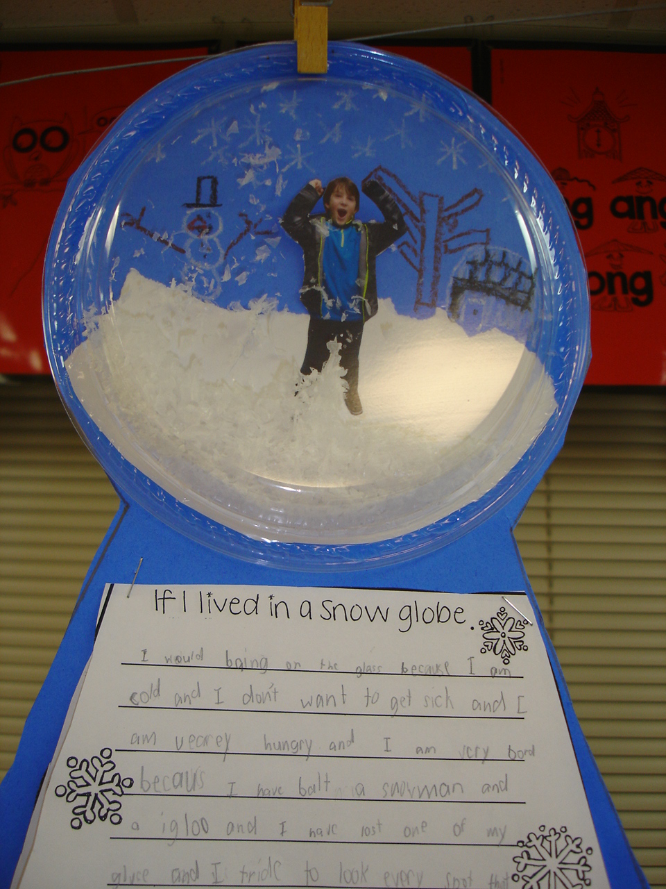 Paper snow globe craft template picture