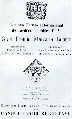 Cartel del II Torneo Internacional de Ajedrez de Sitges 1949