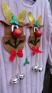 diy reindeer ugly christmas sweater