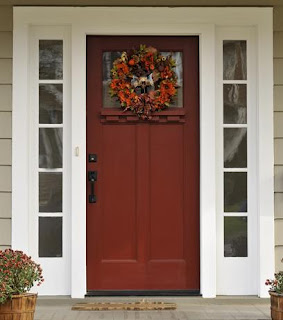 fall wreath on front door