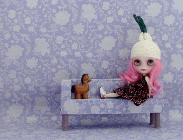 Ayalaythe - Vegetables crochet hat for Blythe doll - onion