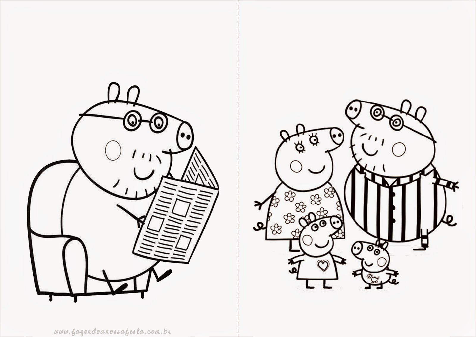 Desenhos da Peppa Pig para colorir - Pop Lembrancinhas