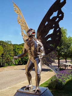 mothman statue legend urban pleasant point halloween week creature wv virginia roadside bridge west road homem collapse museum