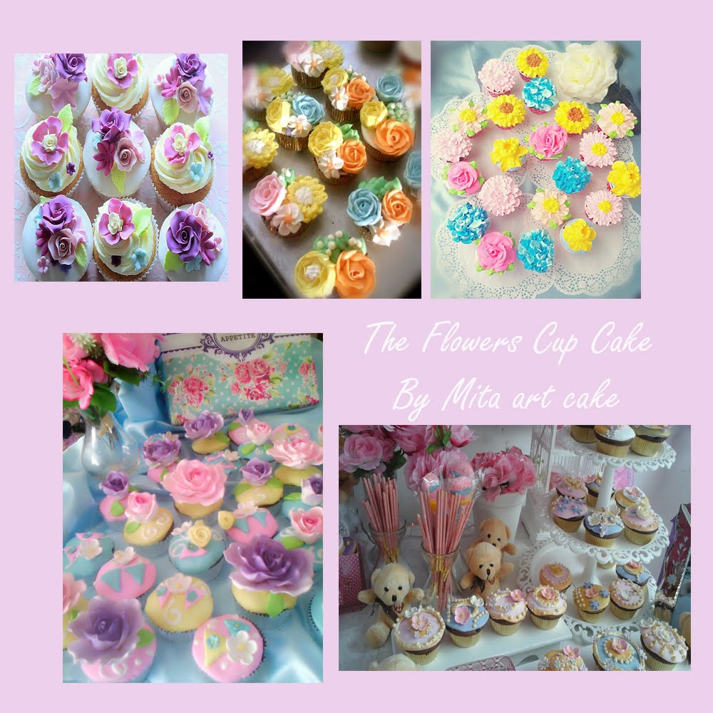 Flowers cup cake