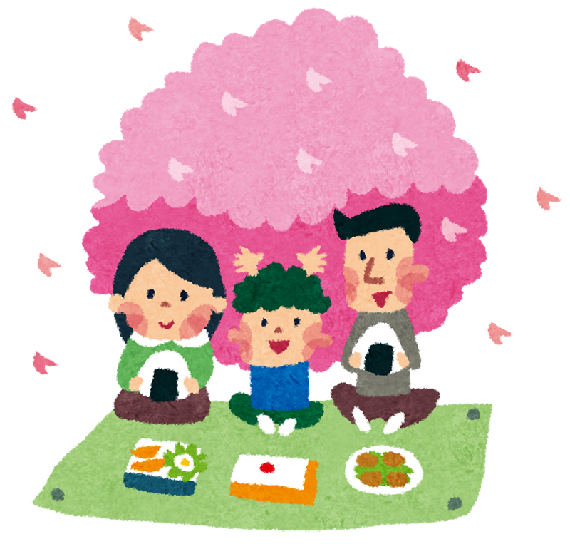 お花見のイラスト「家族でピクニック」: 無料イラスト かわいいフリー : 春のイラスト画像まとめ - NAVER まとめ