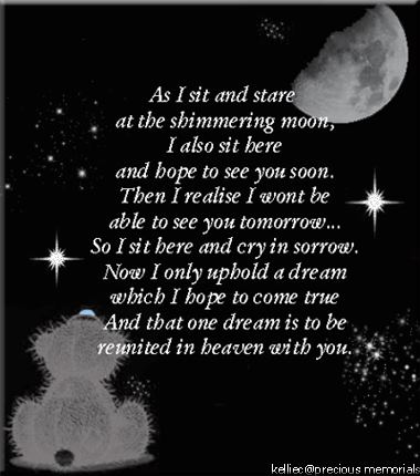 heaven loved quotes ones missing uncle mom lost losing dear sayings over dream rip quotesgram death poem watching family poems