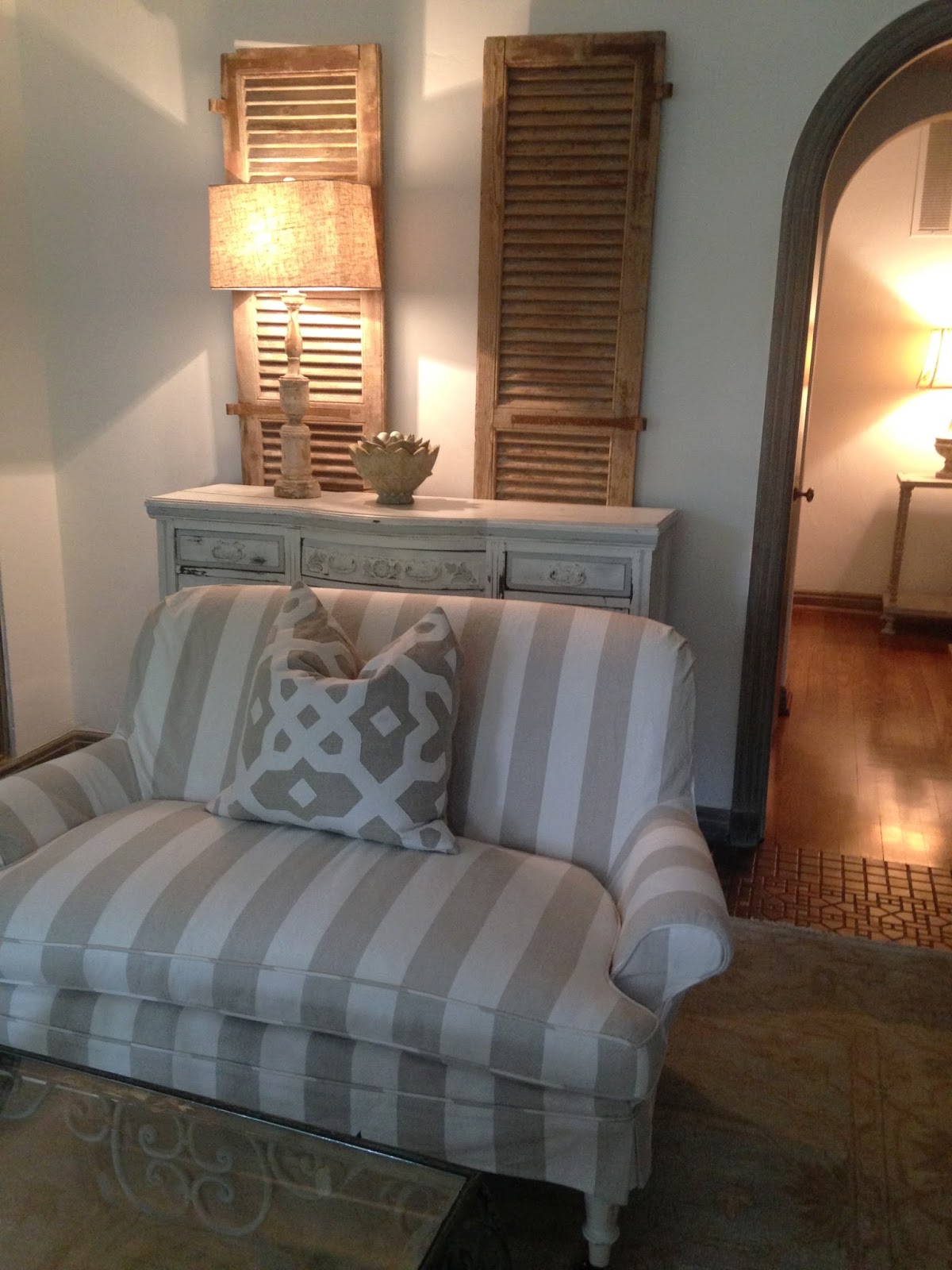 Cozy Cottage Slipcovers Pet Friendly Striped Slipcover