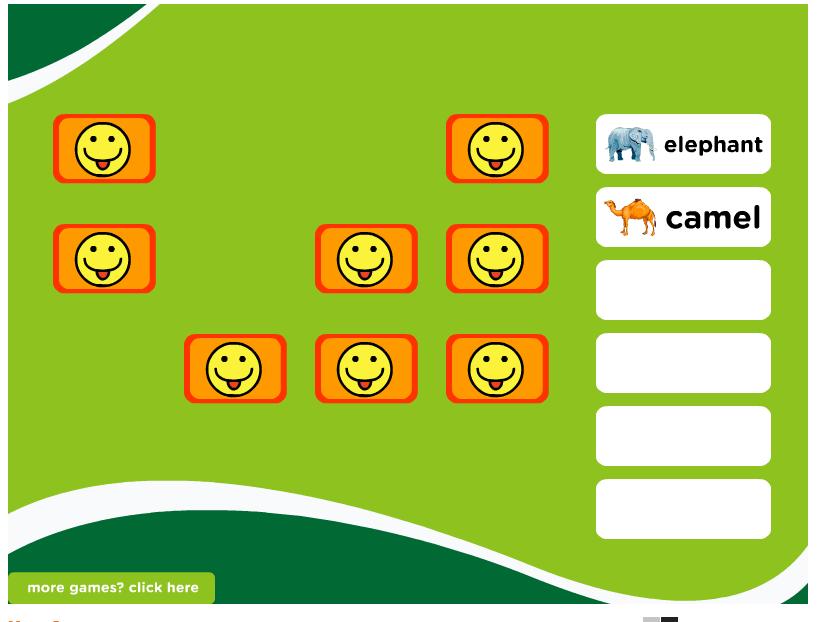 Games for Beginner ESL students: Zoo Animals Memory Game