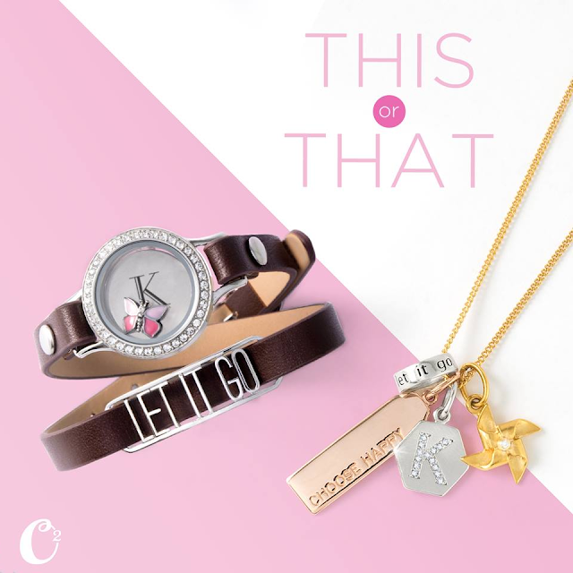 Choose Happy and Let it Go Origami Owl Jewelry available at StoriedCharms.com