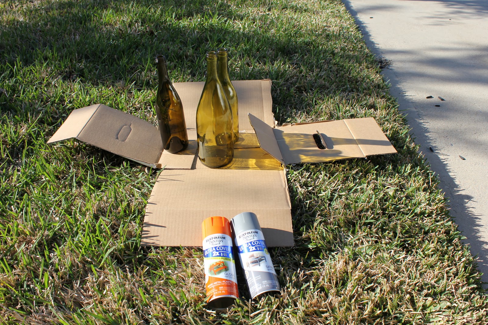 Pinspiration Fumes Talking? Or Success? Spray Paint + Wine Bottles