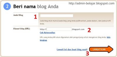 Cara Buat Blog di Blogger - Blogspot - admin-belajar.blogspot.com