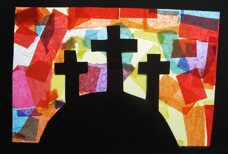 Preschool Crafts for Kids* Easter Cross Sun Catcher Craft