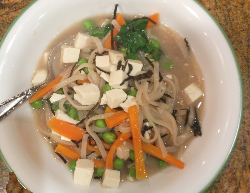 Quick Miso Soup with Rice Noodles
