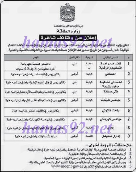 وظائف وزارة الطاقة الاماراتية %D8%A7%D9%84%D8%A7%D8%AA%D8%AD%D8%A7%D8%AF+2