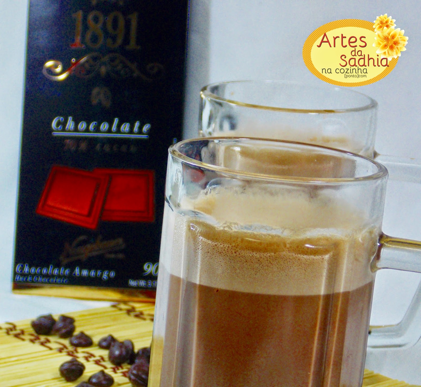 Chocolate quente gourmet Artes da Sadhia na cozinha