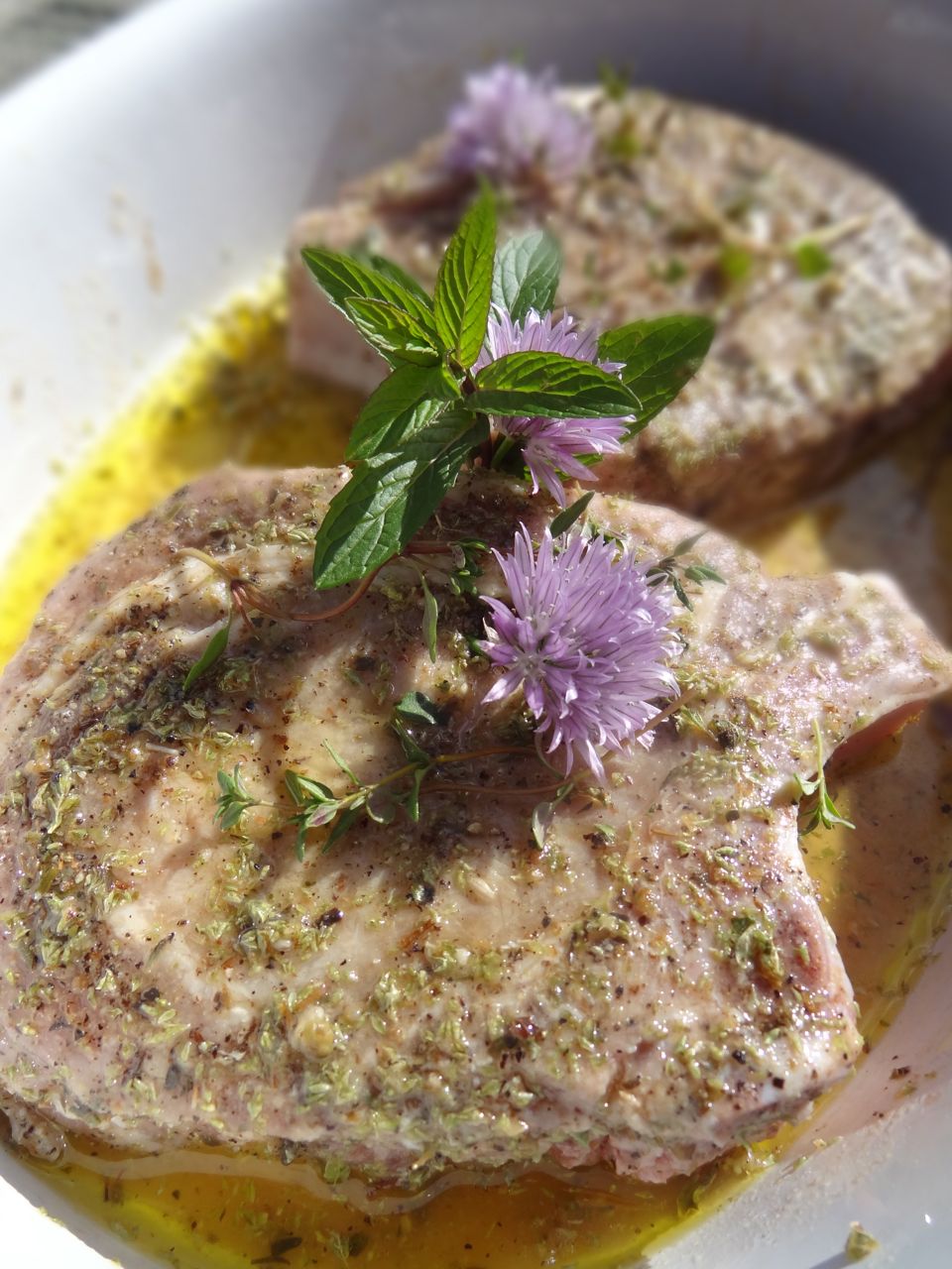 Scrumpdillyicious GreekStyle Pork Rib Chops with Lemon & Oregano