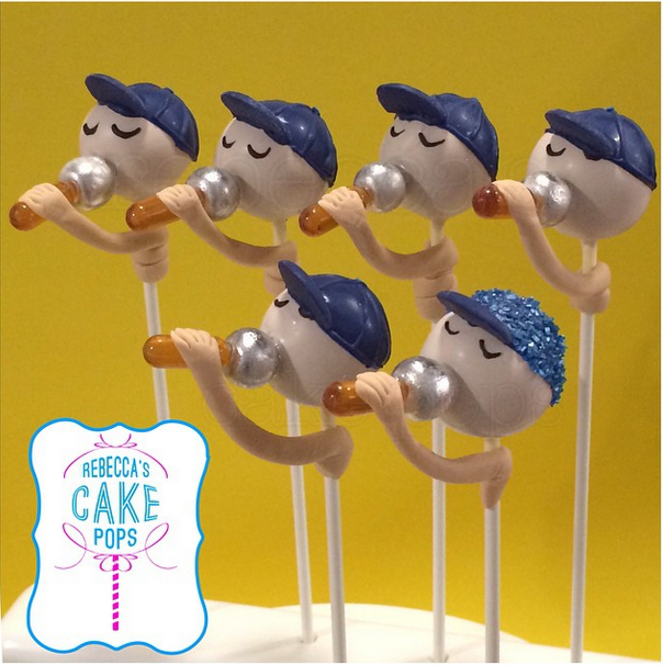 Boy Bands ain't got nothing on these spiked cake pops. The microphones are little pippetes of alcohol. Made by Rebecca's Cake Pops