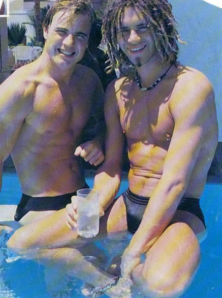 Gary Barlow and Take That in speedos and in briefs. 