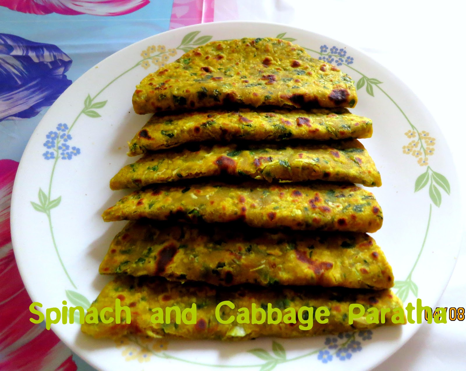 Simply Delicious Spinach and Cabbage paratha