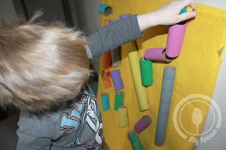 Cardboard Creations - DIY Easy Rebuildable Ball Run Track for Pom Poms that Toddlers can make again and again Cardboard Creations - DIY Easy Rebuildable Ball Run Track for Pom Poms that Toddlers can make again and again