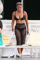 Christina Milian hot in a black bikini