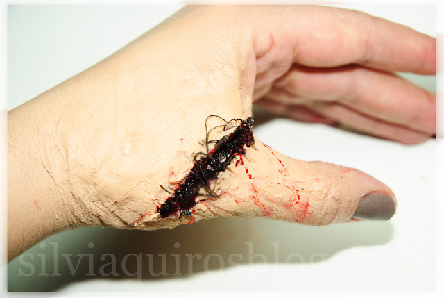 Tutorial efectos especiales dedo cosido, Finger sewn special effects tutorial  Halloween Silvia Quirós