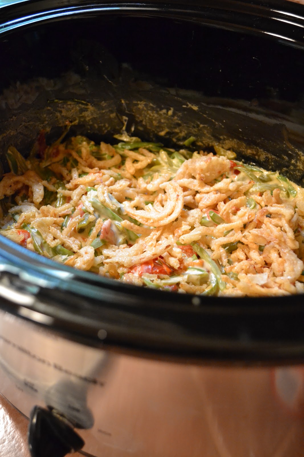 Simple Savory & Satisfying Slower Cooker Alfredo Green Bean Casserole