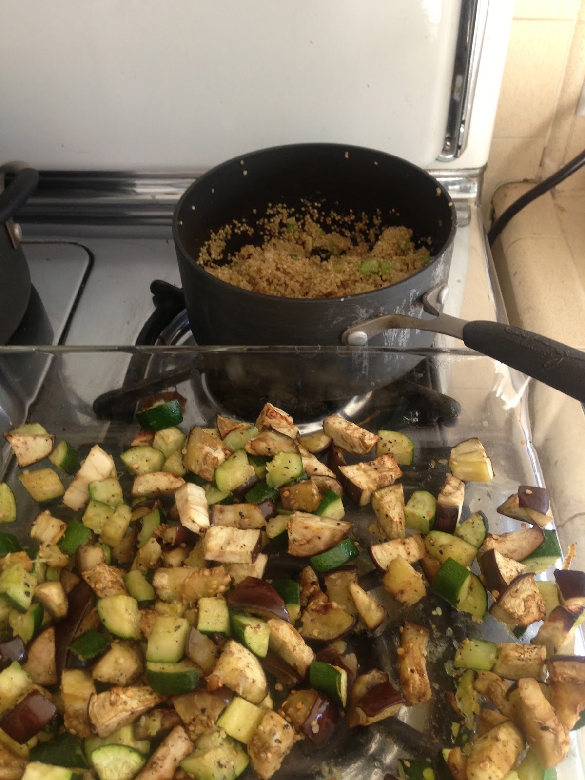 A Girl's Best Friend Eggplant and Zucchini Quinoa Salad