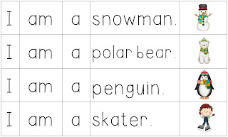 Making and Writing Winter Sentences for Kindergarten vocabulary and sentence work