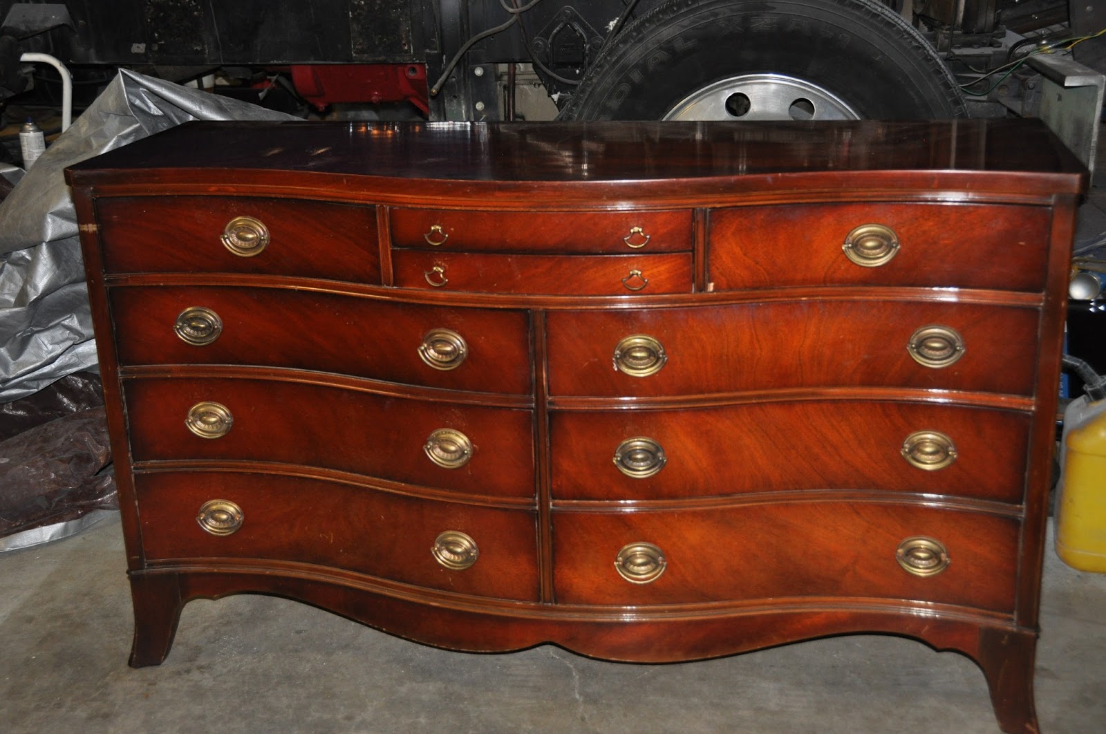 Sweetly Chic Mahogany Lowboy Dresser