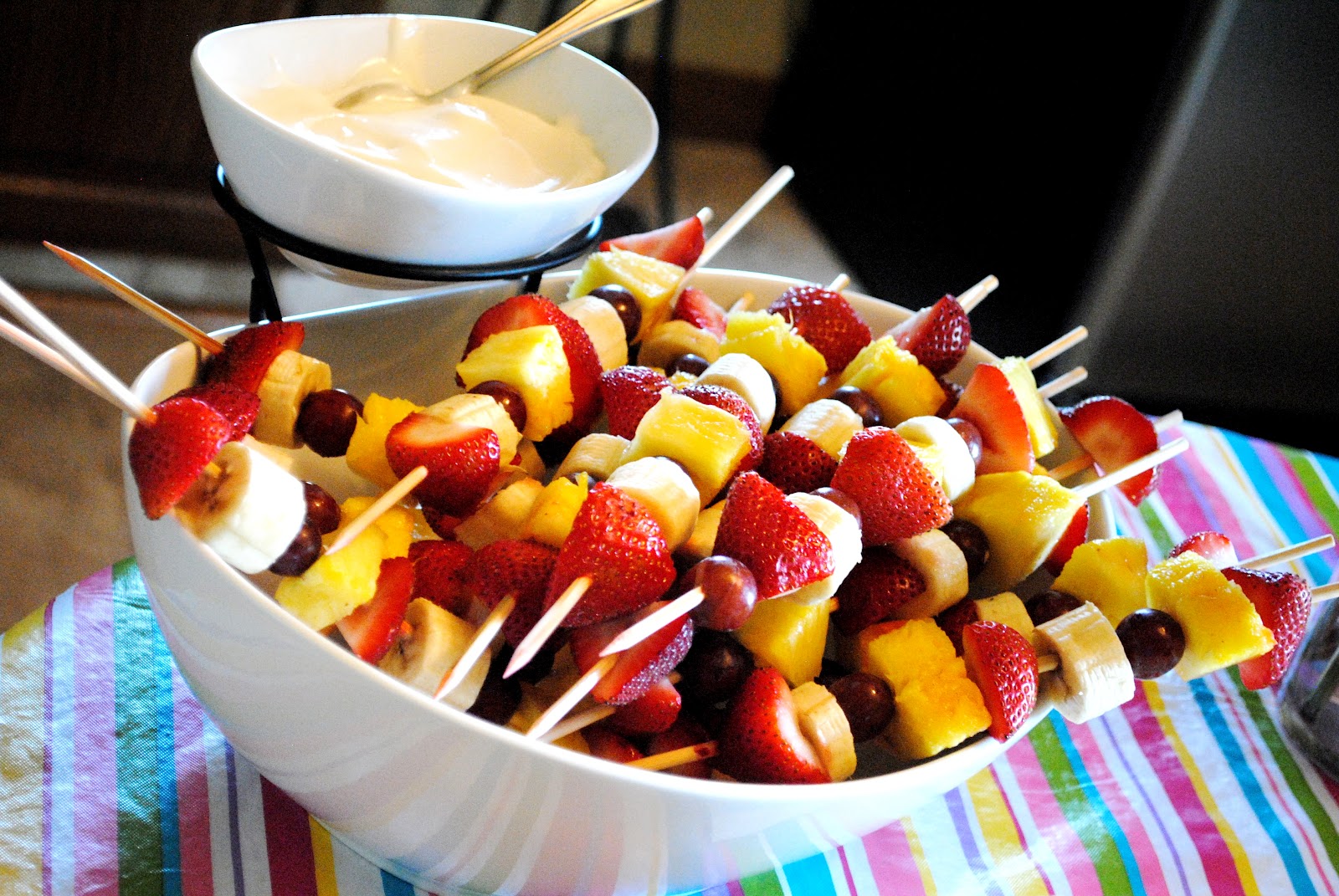 The Farmers Wife Fast Fruit Kabobs & Bridal Shower Spread