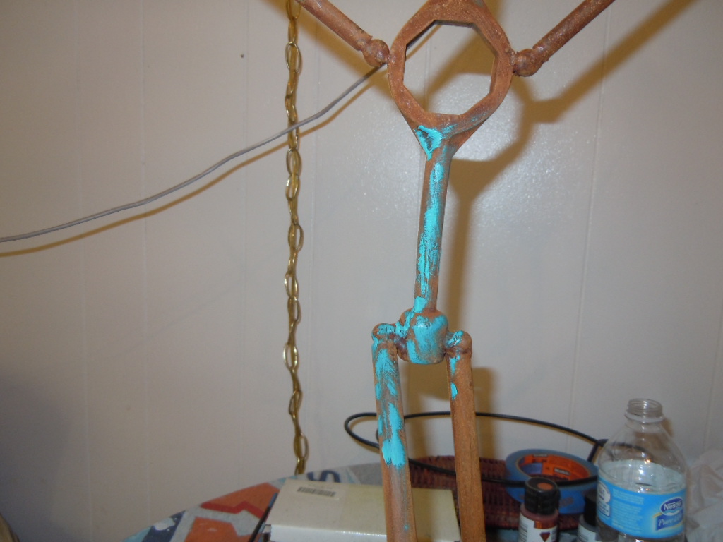 Metal art blog Dry brush painting on rusted metal