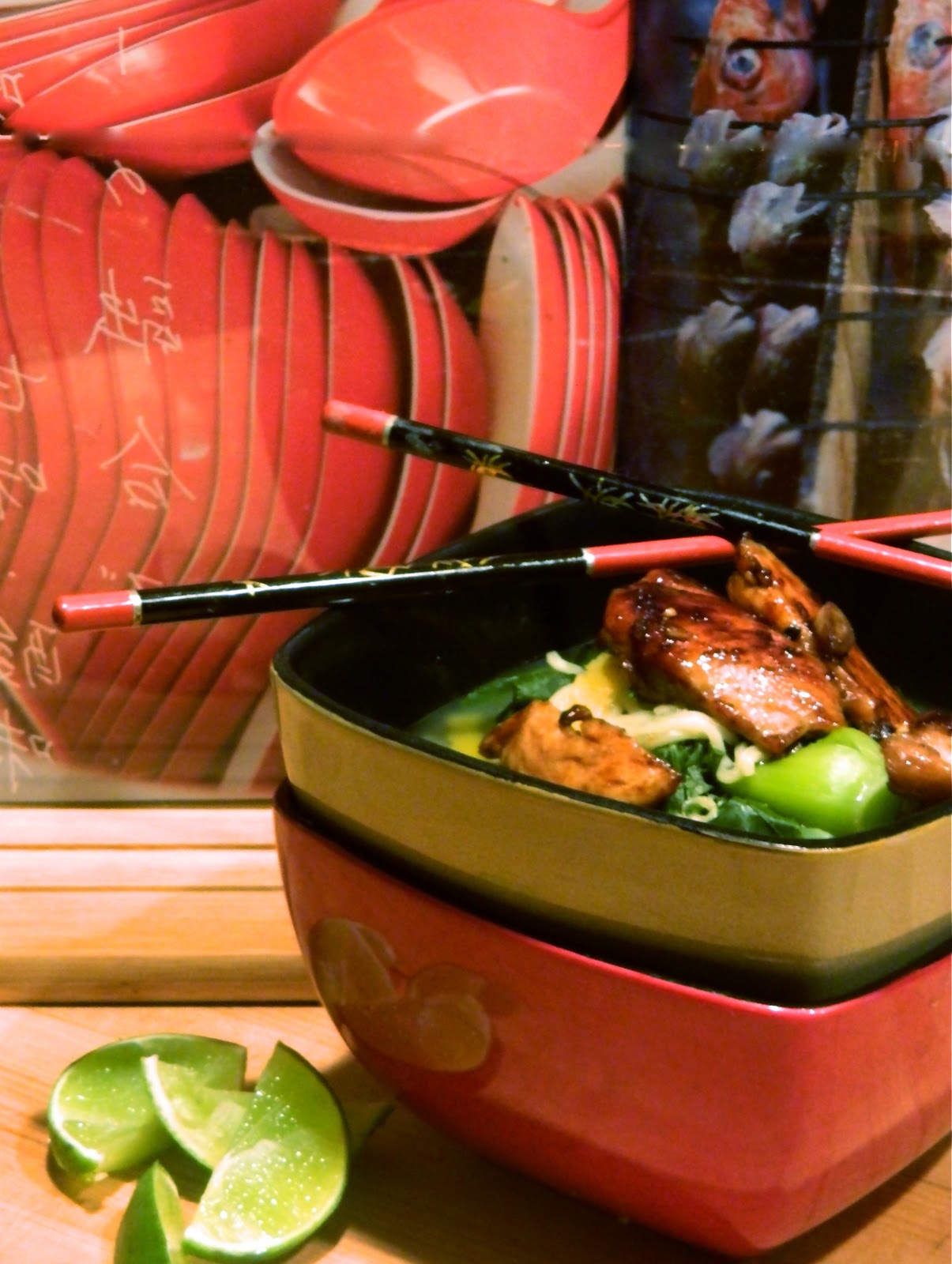 Madame Anne aux fourneaux Soupe asiatique au poulet teriyaki