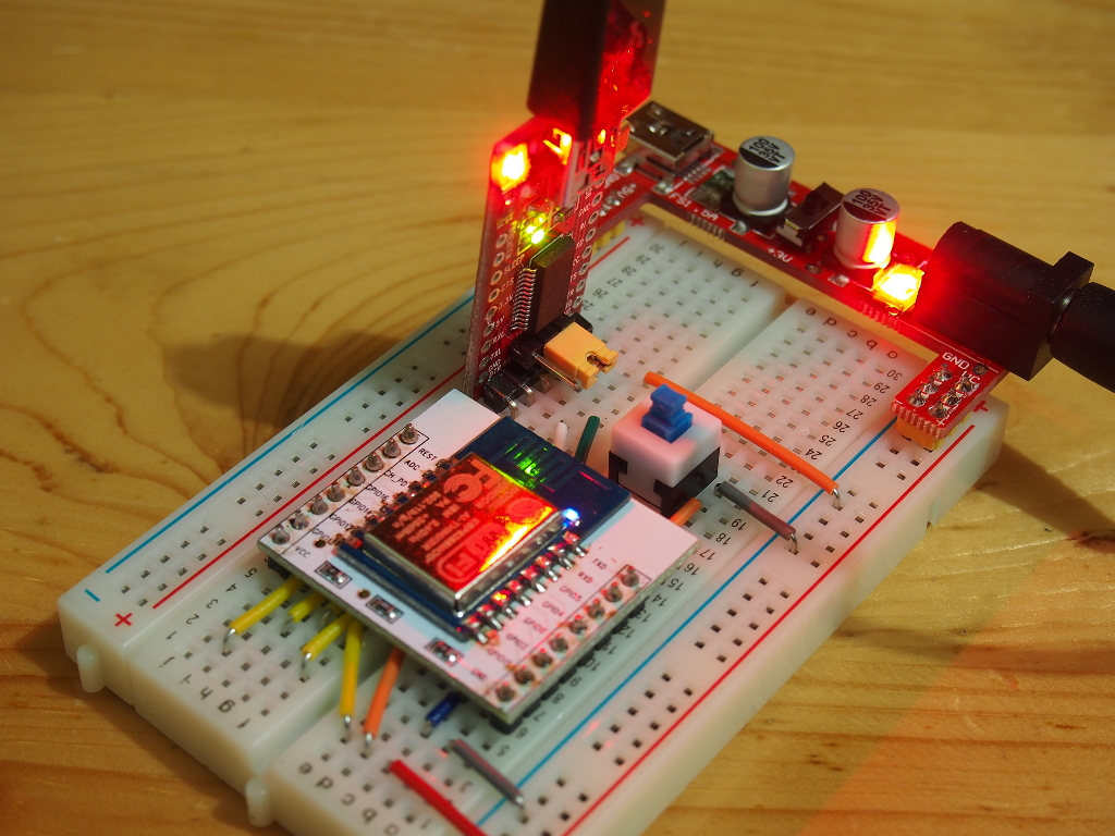 Arduinoer Fit ESP12 Breakout Board on breadboard