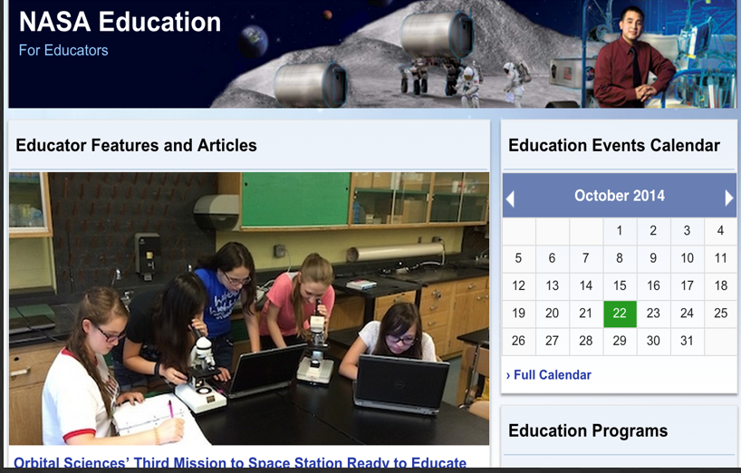 NASA for Educationp Is A Good Resource of Educational Materials for