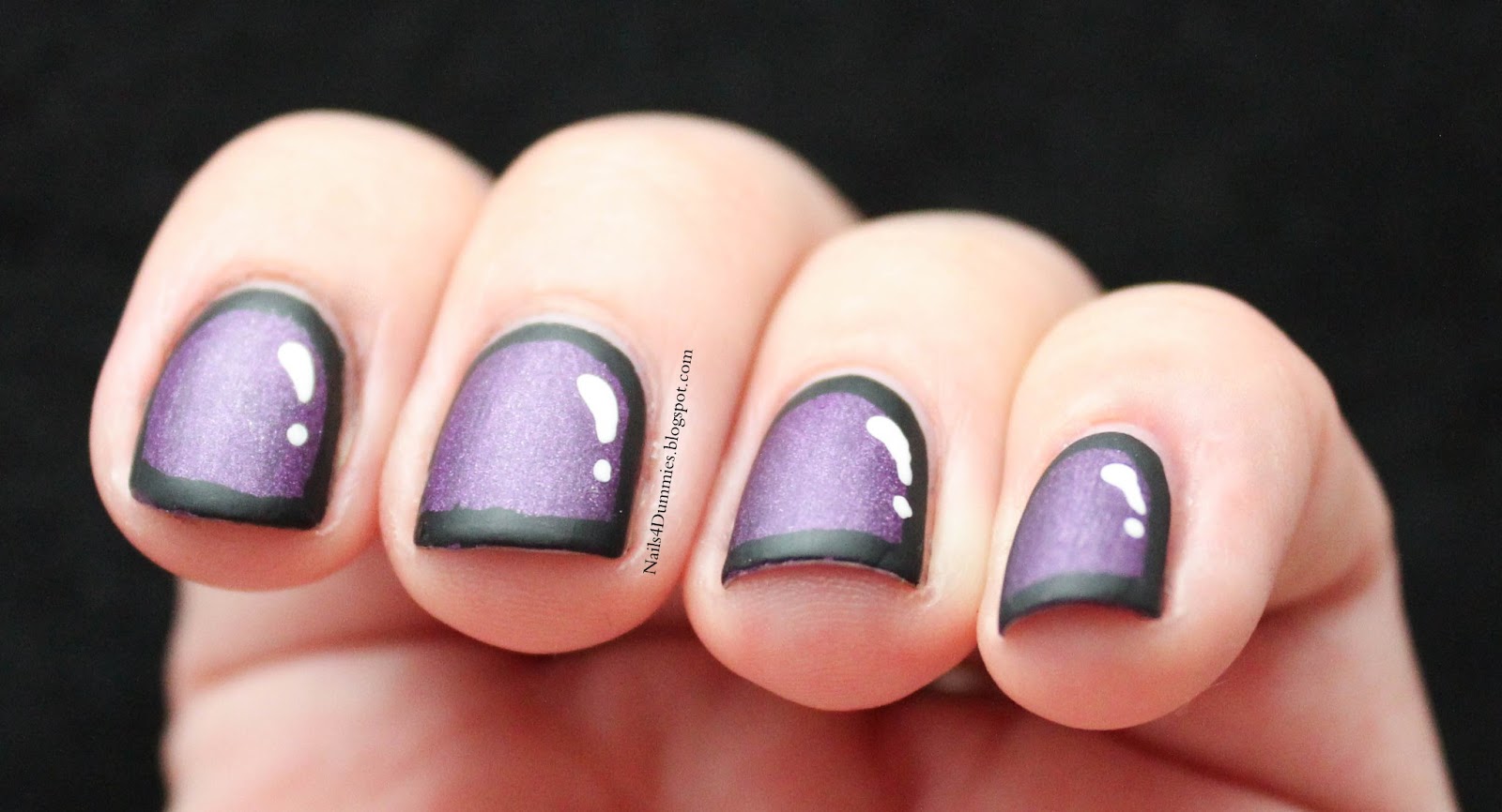 Nails 4 Dummies!: Purple Cartoon Nails