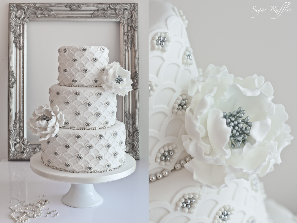 Sugar ruffles elegant wedding cakes