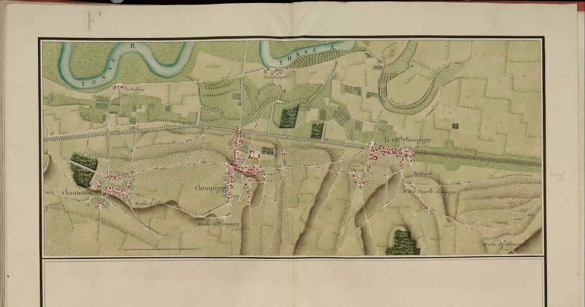 CHAMPIGNY SUR YONNE, ET SENONAIS Carte de Champigny sur Yonne 1759