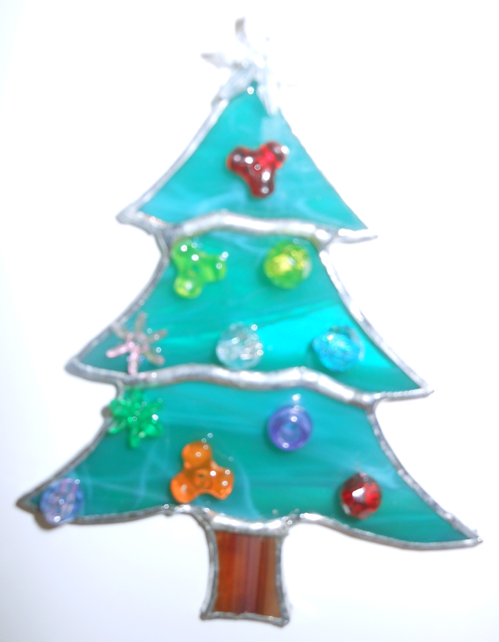 Avalon's Stained Glass Blog "Decorated Stained Glass Christmas Tree©"