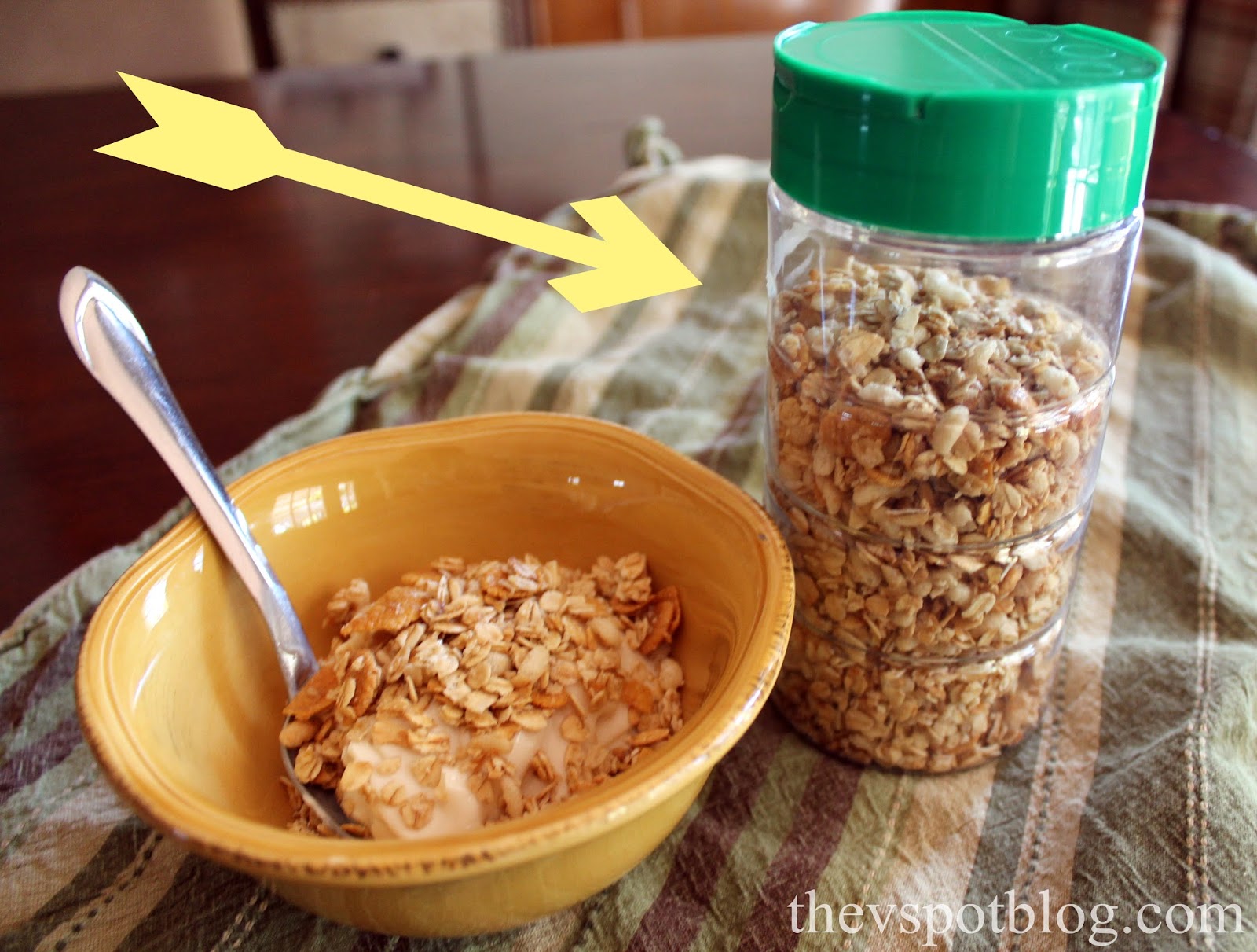 A tip for storing granola. The V Spot