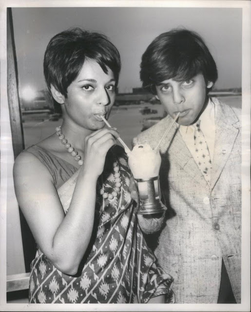 Indian+Actor+Sajid+Khan+with+Air+India+Stowardoss+Patol+-+1966