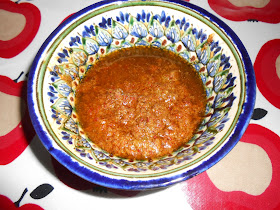 red pesto in uzbek bowl