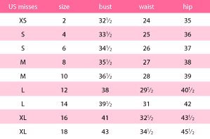 Vintage Clothing Size Chart