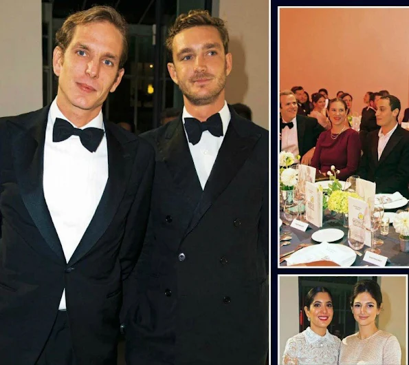 Princess Caroline of Hanover, Andrea Casiraghi, Pierre Casiraghi, Tatiana Santo Domingo attended the annual charity dinner of the Foundation Motrice in Paris