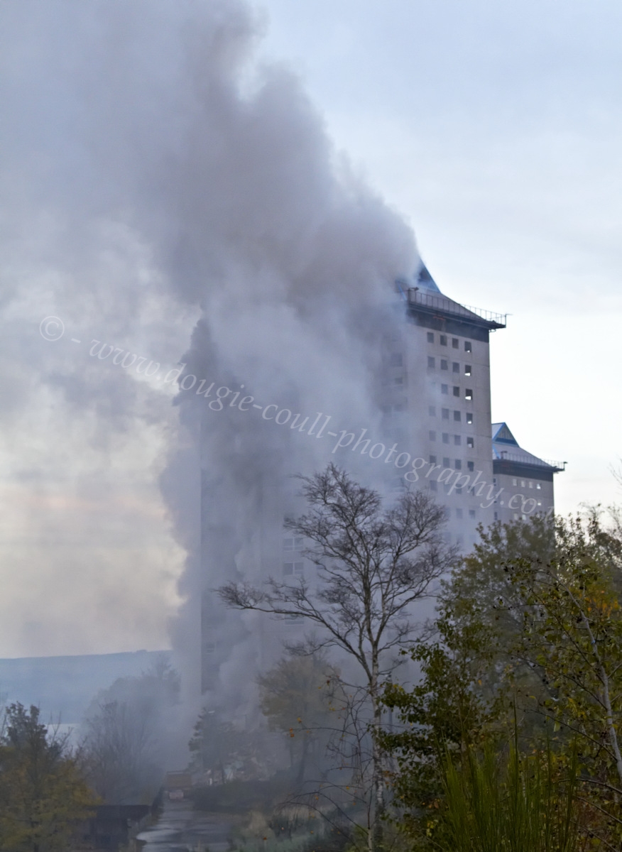 Dougie Coull Photography High Rise Fire Melrose Court in Greenock